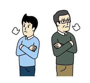 けんかをする家族のイラスト