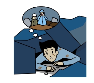 救助を待つ人のイラスト