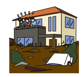 垂直避難のイラスト