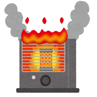 ストーブから出火する画像