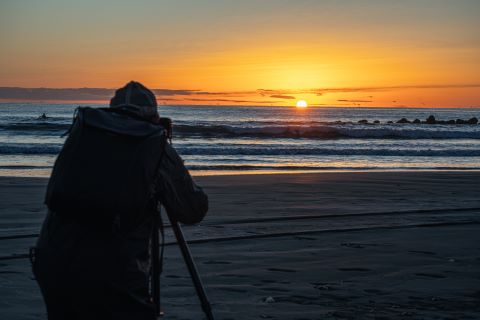 渡部さんを後ろから見た撮影風景