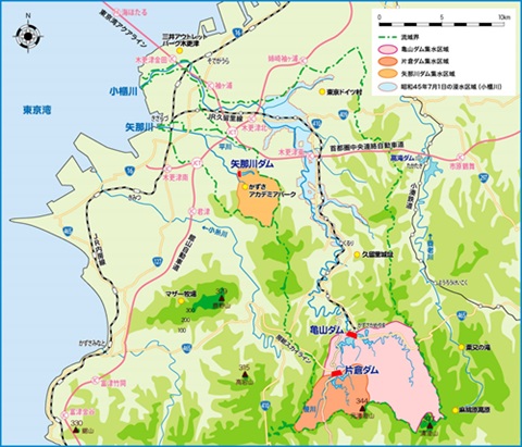 亀山・片倉ダム管理事務所管内図