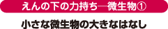 えんの下の力持ち―微生物（1）。小さな微生物の大きなはなし