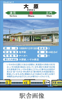 駅カード（大原駅駅舎）の画像