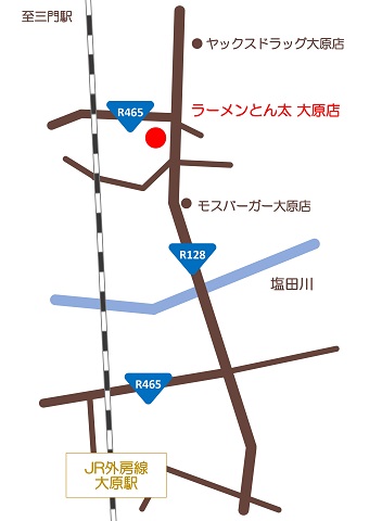 ラーメンとん太　大原店の地図の画像