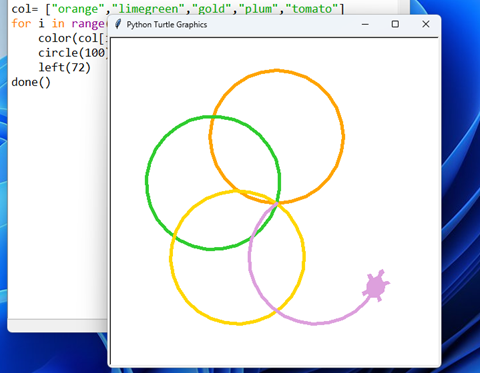 プログラミングで図形描画の様子