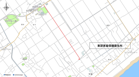 東部家畜保健衛生所の近隣の地図