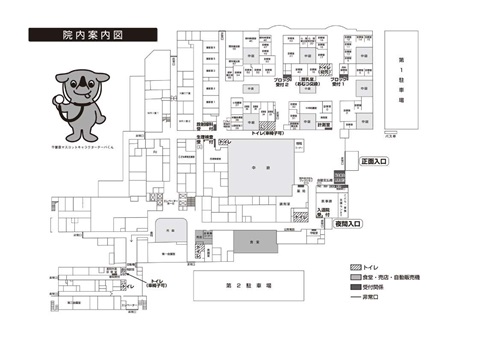 1階の主要設備を記載した案内画像
