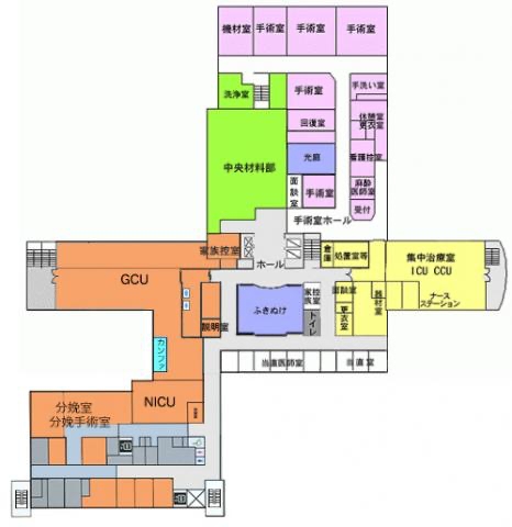3階の主要設備を記載した案内画像