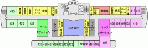 4階の主要設備を記載した案内画像