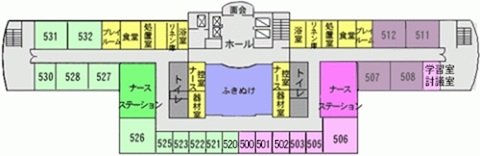 5階の主要設備を記載した案内画像