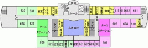6階の主要設備を記載した案内画像