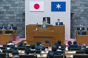 令和5年9月定例県議会代表質問の様子