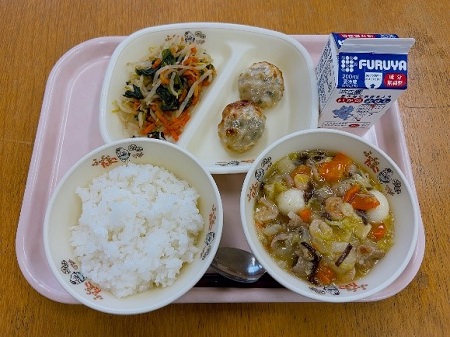 千葉県立多古高等学校の農産物を取り入れた給食