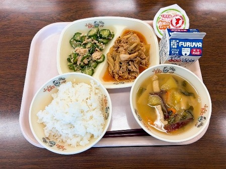 千葉県立多古高等学校の農産物を取り入れた給食