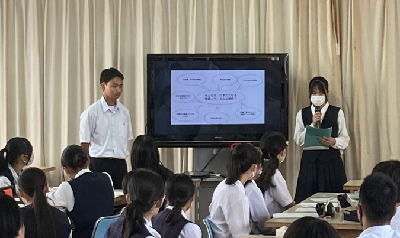 県立長生高等学校の交流会の様子の写真