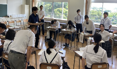 銚子市立銚子高等学校の交流会の様子の写真