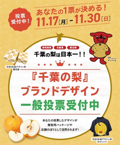 千葉の梨ブランドデザイン一般投票チラシ