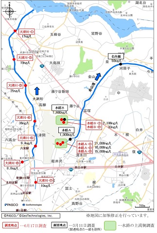 金山落のPFOS及びPFOAの調査結果